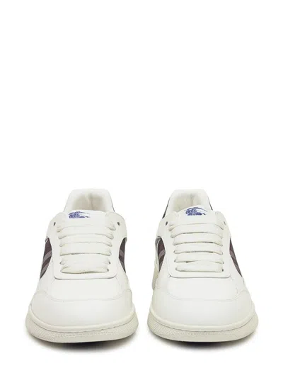 Burberry Leather And Check Sneaker Terrace In White