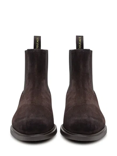 Doucal's Elastic-panel Suede Boots In Brown