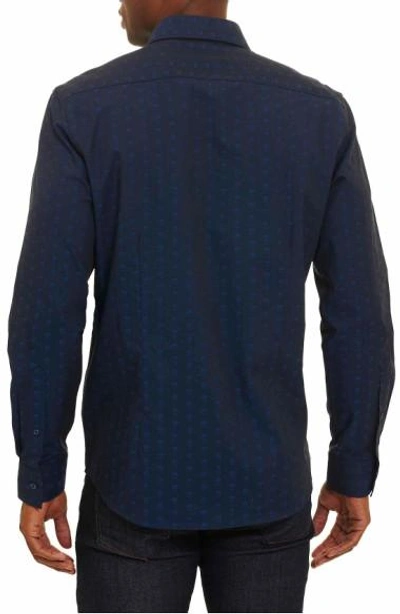 Shop Robert Graham Deven Tailored Fit Sport Shirt In Navy