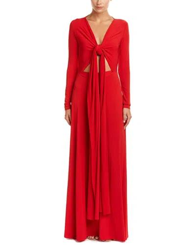 Issue New York Jersey Tie Gown In Red