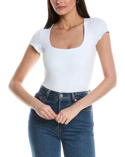 Free People Womens White Square Eyes Square-neck Stretch-jersey Body M In White