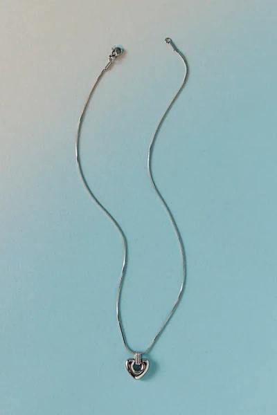 Urban Outfitters Waterproof Naomi Heart Pendant Necklace In Silver, Women's At  In Metallic