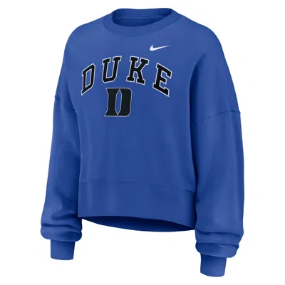 Nike Duke Phoenix Arch  Women's College Pullover Crew In Blue