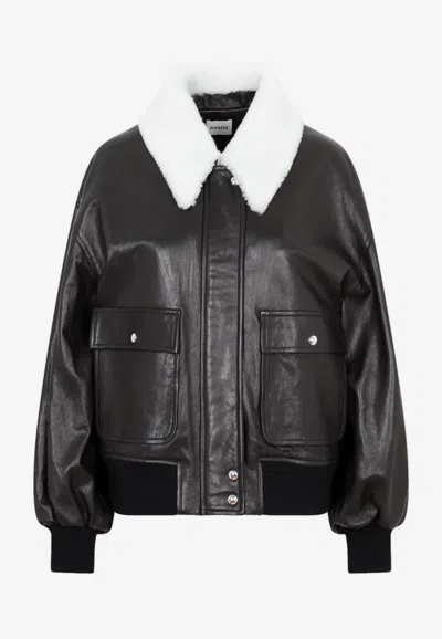 Khaite Shellar Black Lamb Leather Jacket