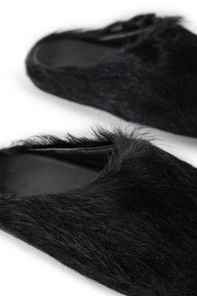 Marni Long-hair Calfskin Fussbett Sabot In Black