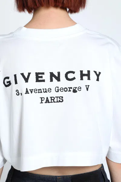 Givenchy Cropped Fit T-shirt In Cotton With Stamp Print Clothing In White