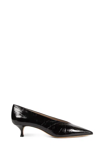 Le Monde Beryl Le Monde Béryl Pointed Toe Pumps With Crocodile Textured Finish In Black