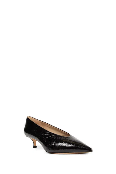 Le Monde Beryl Le Monde Béryl Pointed Toe Pumps With Crocodile Textured Finish In Black