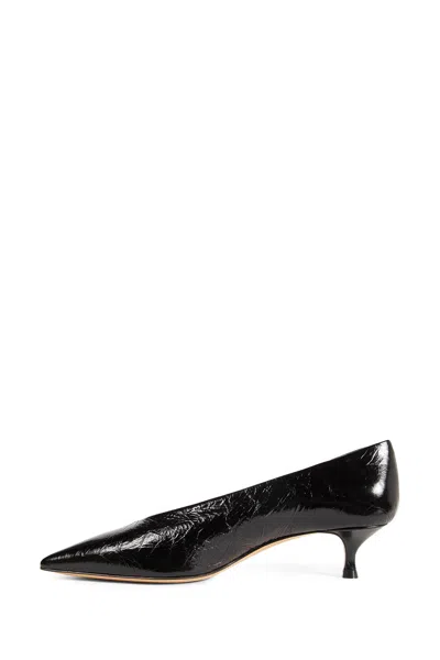 Le Monde Beryl Le Monde Béryl Pointed Toe Pumps With Crocodile Textured Finish In Black