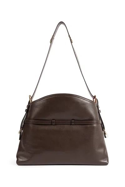 Givenchy Medium Voyou Calfskin Shoulder Bag With Buckle Fastening In Brown