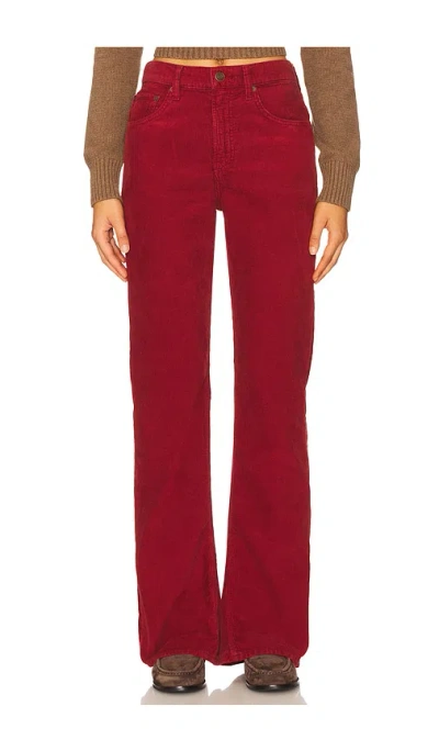 Agolde Mid Rise Kick Boot Corduroy Jeans In Brick In Red