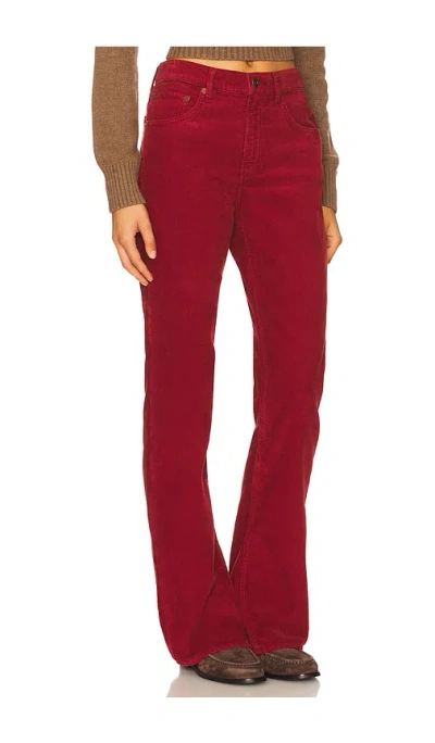 Agolde Mid Rise Kick Boot Corduroy Jeans In Brick In Red