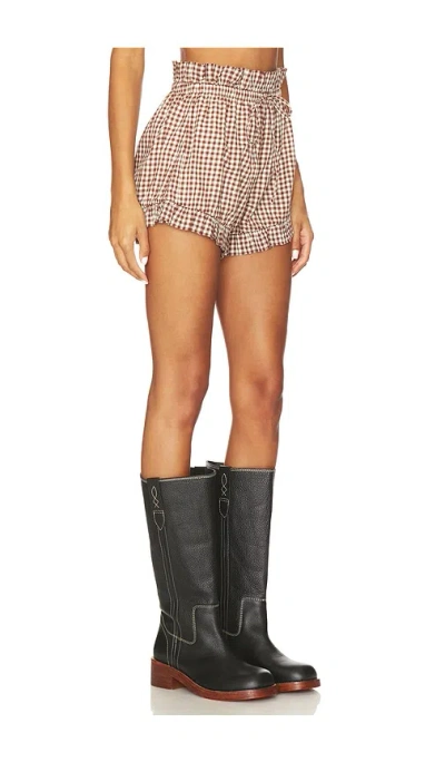 Posse Callie Drawstring Short In Multi In Brown