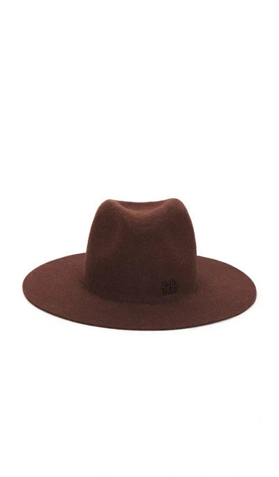 Ruslan Baginskiy Monogram-embellished Fedora Hat With Wide Brim In Brown