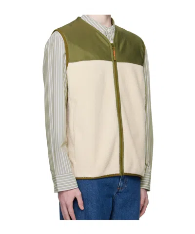 Apc Crew Neck Sleeveless Sweatshirt With Contrast Panel In Multi