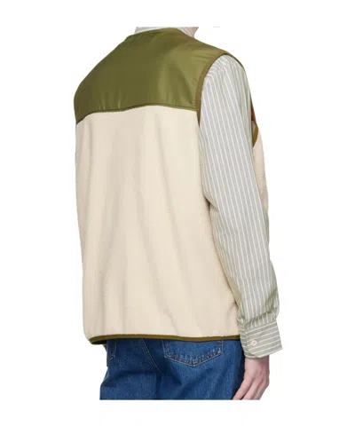 Apc Crew Neck Sleeveless Sweatshirt With Contrast Panel In Multi