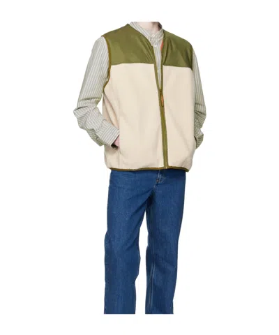 Apc Crew Neck Sleeveless Sweatshirt With Contrast Panel In Multi