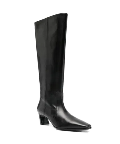 Stuart Weitzman Knee-high Ankle Boots With Pointed Toe In Black