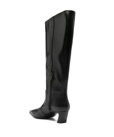Stuart Weitzman Knee-high Ankle Boots With Pointed Toe In Black