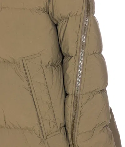 Herno Green Padded Down Jacket Frontal Zip Closure In Brown
