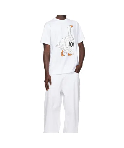 Moschino Organic Cotton Jersey T-shirt Goose In White
