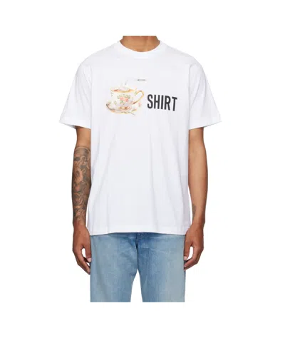 Moschino Crew Neck Graphic Print Short Sleeves In White