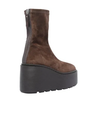 Vic Matie Magnifico 350 High Heels Ankle Boots In Brown Suede In Brown