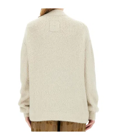 Uma Wang Soft Knit Cardigan Long Sleeves In White
