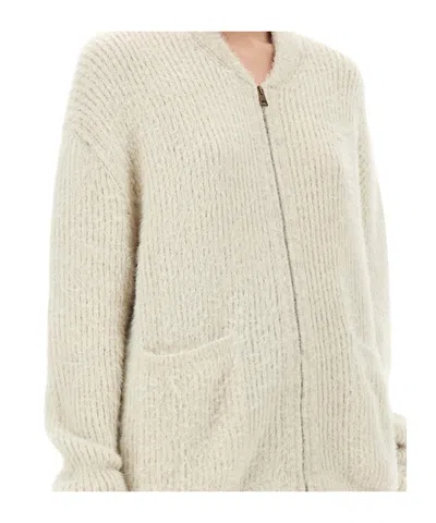 Uma Wang Soft Knit Cardigan Long Sleeves In White