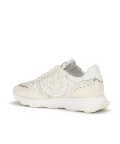 Pinko Suede Zoe Sneakers With Logo In Neutral