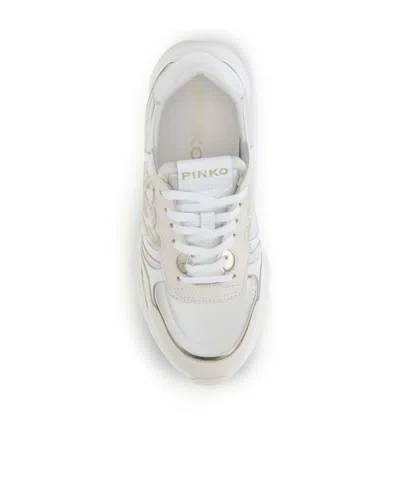 Pinko Suede Zoe Sneakers With Logo In Neutral