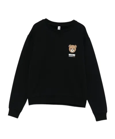 Moschino Teddy Bear-logo Jersey Sweatshirt In Black