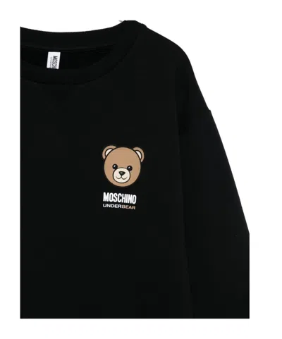 Moschino Teddy Bear-logo Jersey Sweatshirt In Black