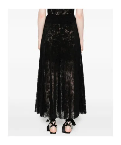 Ermanno Scervino Midi Skirt With Lace Overlay Design In Black