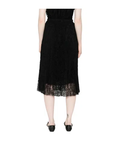 Ermanno Scervino Midi Skirt With Lace Overlay Design In Black