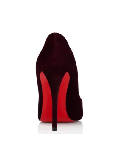 Christian Louboutin Stylish Pointed Toe Suede Pumps In Burgundy