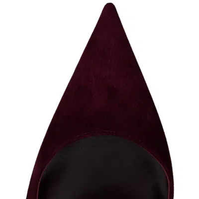 Christian Louboutin Stylish Pointed Toe Suede Pumps In Burgundy