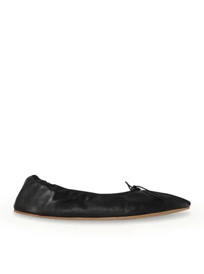 The Row 10mm Hereditas Leather Ballerina Flats In Black