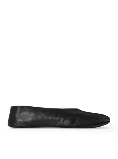 The Row Stella Leather Mules In Black