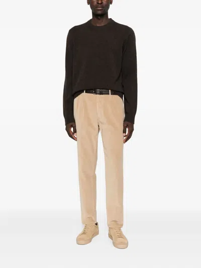 Samsoe & Samsoe Crew Neck Long-sleeved Sweater In Brown