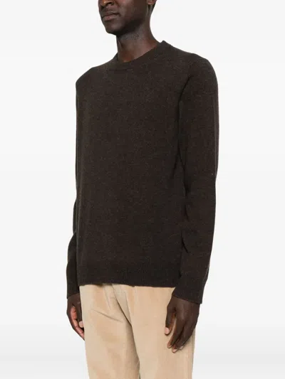 Samsoe & Samsoe Crew Neck Long-sleeved Sweater In Brown