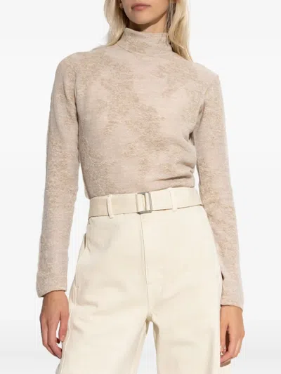 Ganni Alpaca Blend Sweater In Neutral