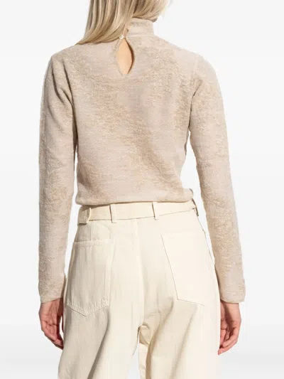 Ganni Alpaca Blend Sweater In Neutral