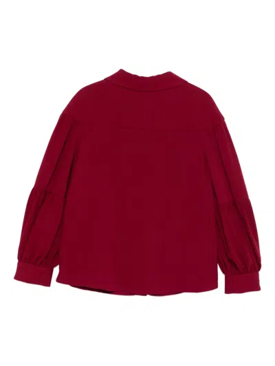 Mi Mi Sol Embroidered-logo Shirt In Burgundy