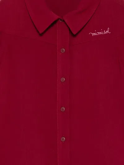 Mi Mi Sol Embroidered-logo Shirt In Burgundy