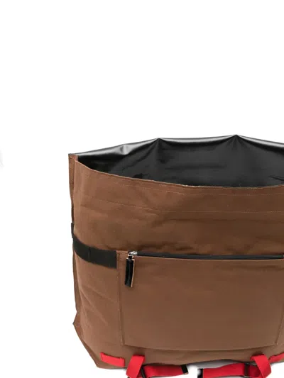 Plan C Printed Shoulder Bag In Brown