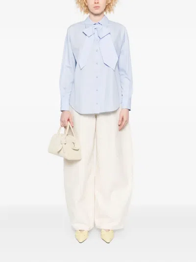 蝴蝶结细节搭扣衬衫