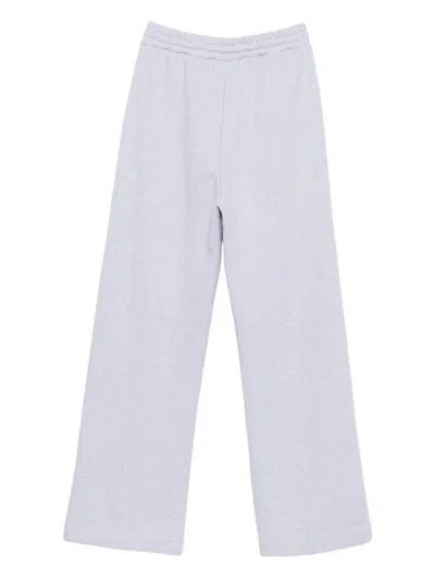 Msgm Wide-leg Pants With Elastic Waistband And Drawstring In White