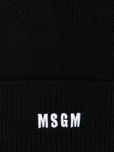 LOGO刺绣罗纹套头帽