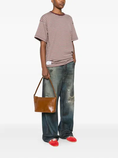 Apc Textured Shoulder Bag Adjustable Strap In Brown